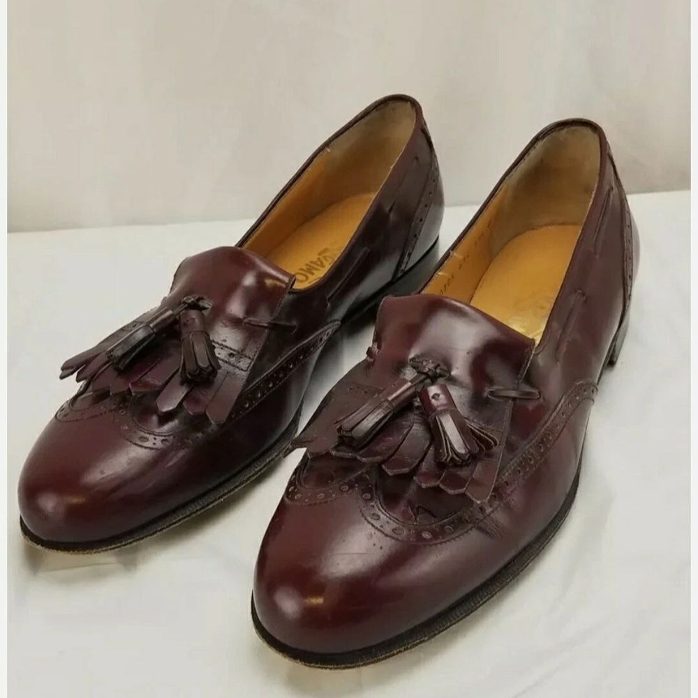 Salvatore Ferragamo Brown Leather Loafers with Tassels